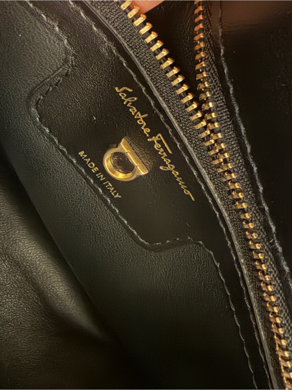 Salvatore Ferragamo Black Quilted Leather Shoulder Bag with Gold Hardware - Picture 9 of 11